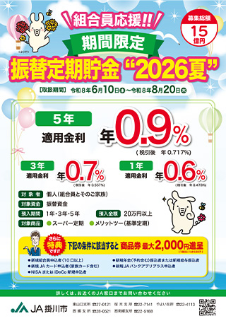 期間限定 振替定期貯金“2026夏”