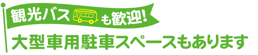 観光バスも歓迎！大型車専用スペースもあります