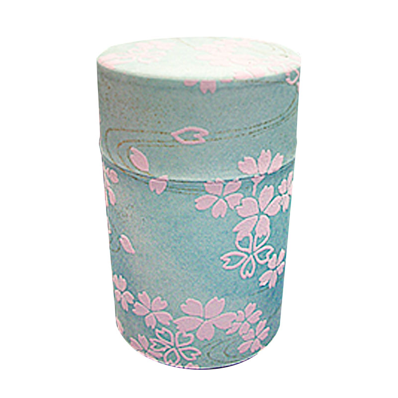 和紙缶(さくら 水色)100g用