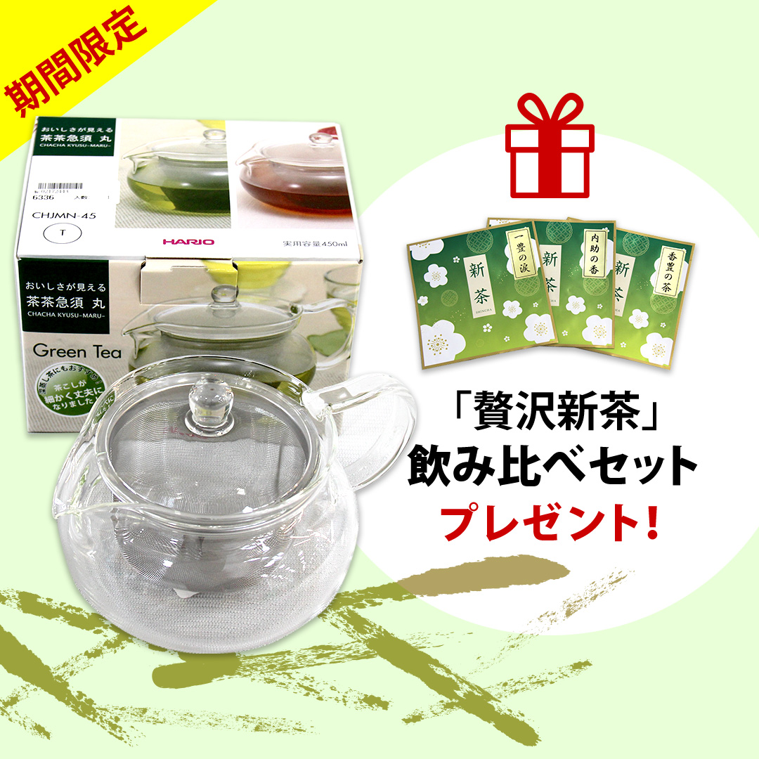 耐熱茶茶急須（450ml）＋「贅沢新茶」飲み比べセットプレゼント付