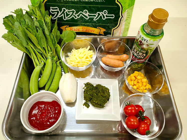春野菜のライスペーパーピザ～お茶ソース～の材料