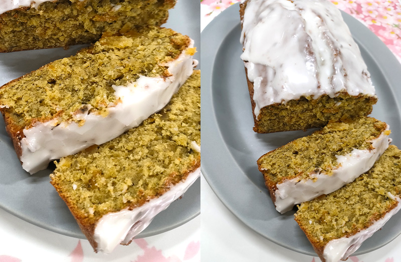 煎茶のパウンドケーキ レモンアイシング